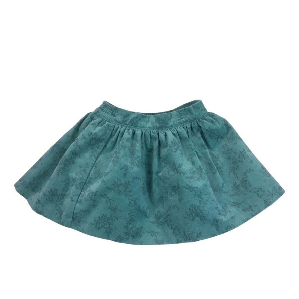 Janie and Jack skirt. Seafoam green with floral and bow design 6 k187